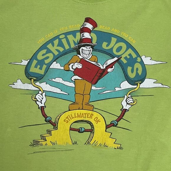 VTG Eskimo Joe's Dr. Seuss Parody READ T-Shirt Youth XL Fits Women’s XS Beefy-T - Picture 7 of 11
